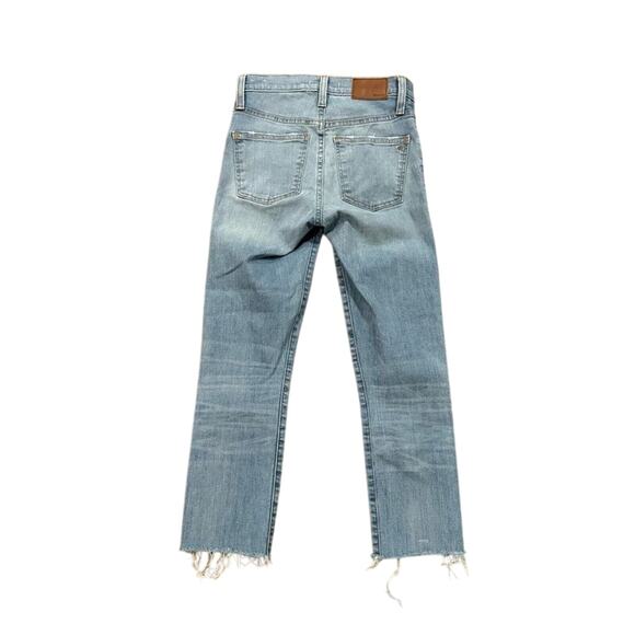 Madewell 9" High Rise Light Wash Skinny Jeans Size 24 Raw Hem Ankle - Picture 6 of 6